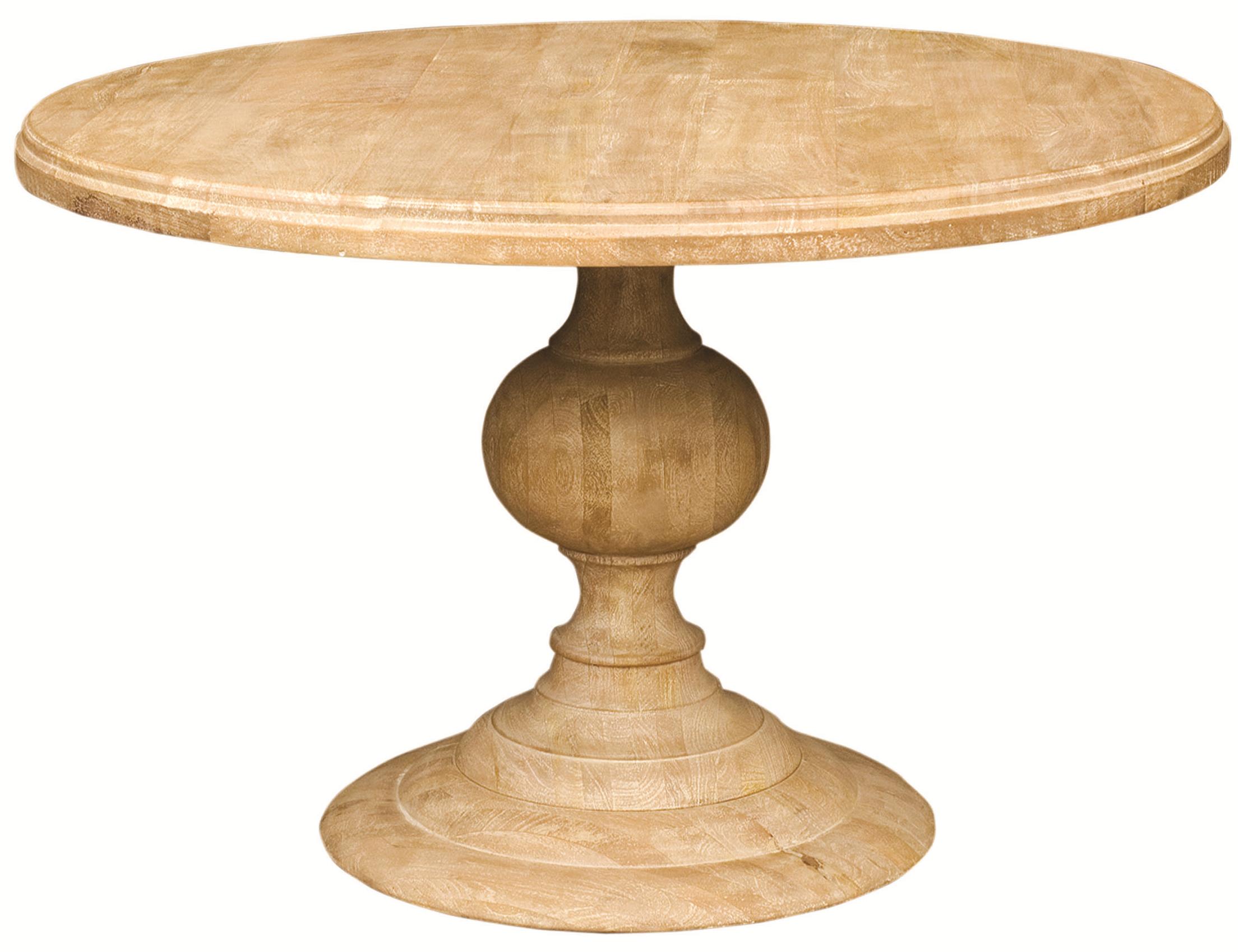 Four Hands Magnolia 48" Round Dining Table with Turned Pedestal